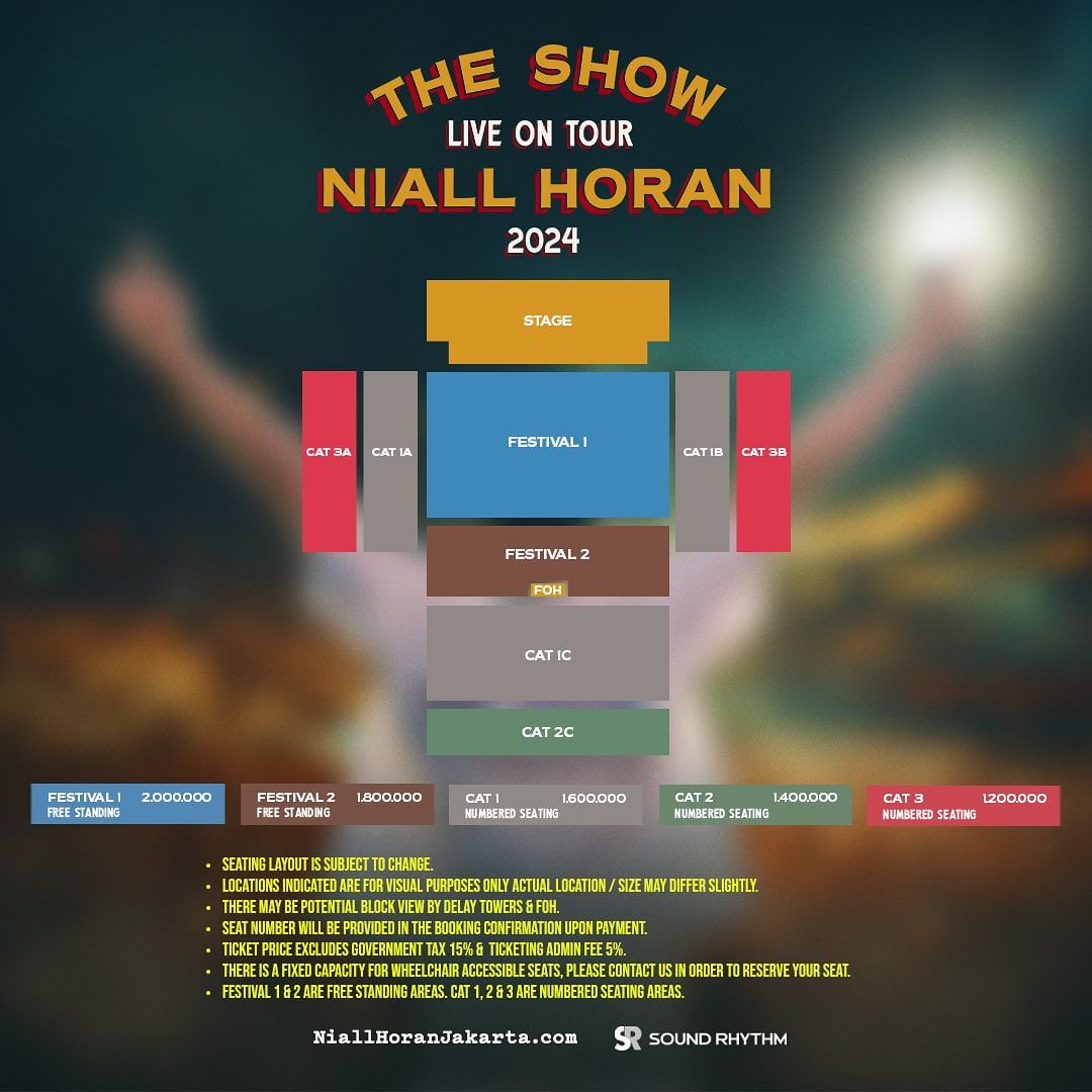 Seat Plan Konser Niall Horan